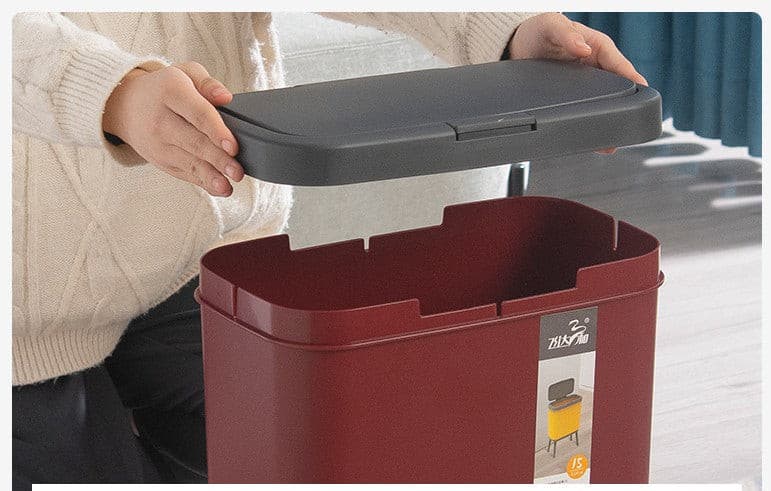 Plastic 15L Narrow Freestanding Food Waste Rubbish Bin.